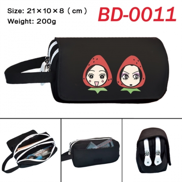 NANA Anime peripheral handheld large capacity double-layer Oxford cloth pencil case 21X10X8cm