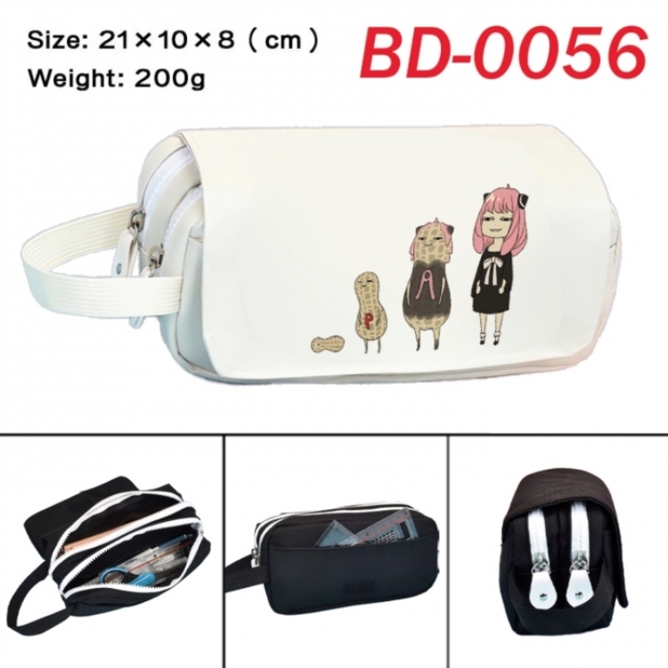 SPY×FAMILY Anime peripheral handheld large capacity double-layer Oxford cloth pencil case 21X10X8cm