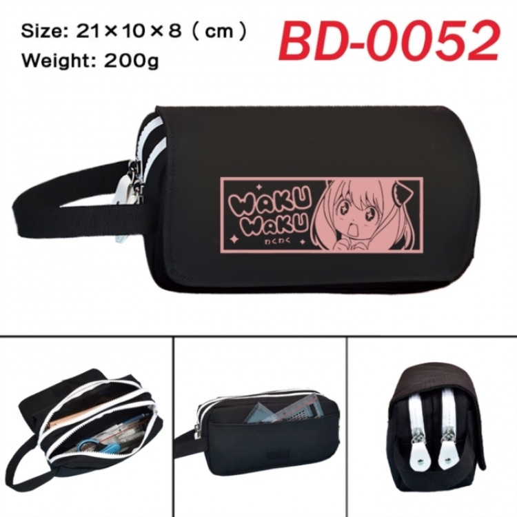 SPY×FAMILY Anime peripheral handheld large capacity double-layer Oxford cloth pencil case 21X10X8cm
