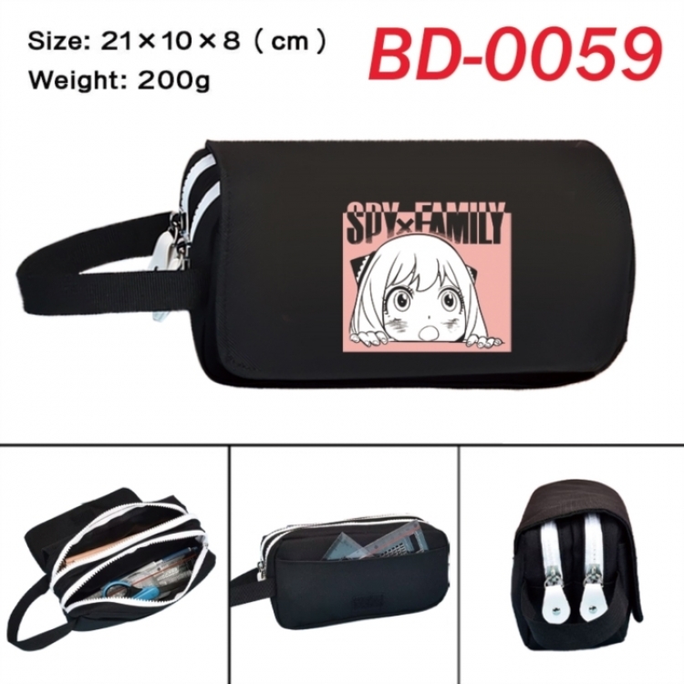 SPY×FAMILY Anime peripheral handheld large capacity double-layer Oxford cloth pencil case 21X10X8cm