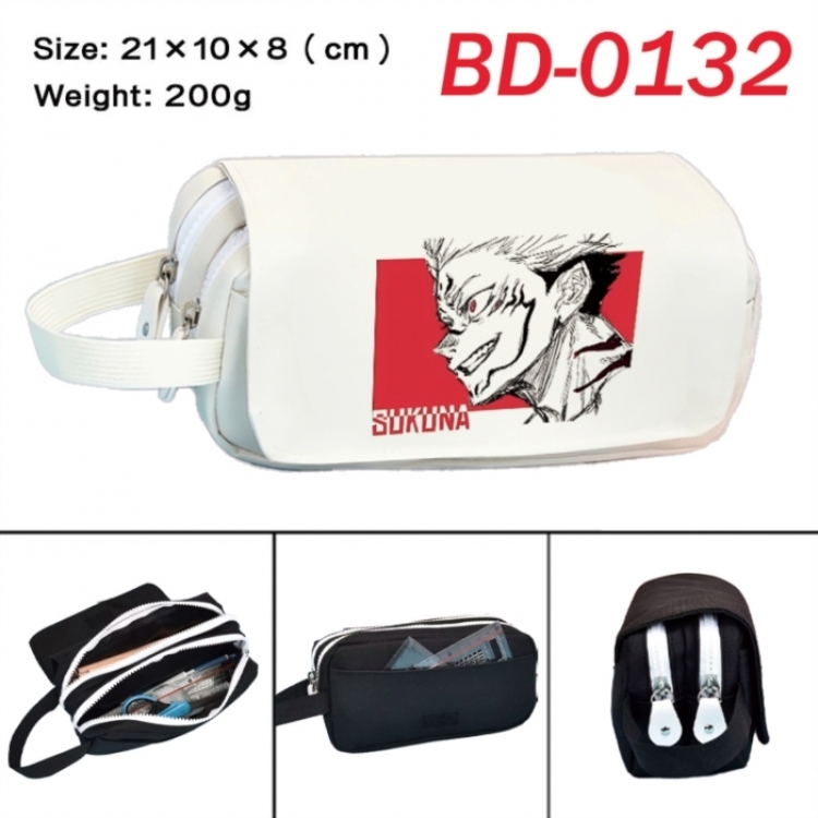 Jujutsu Kaisen Anime peripheral handheld large capacity double-layer Oxford cloth pencil case 21X10X8cm