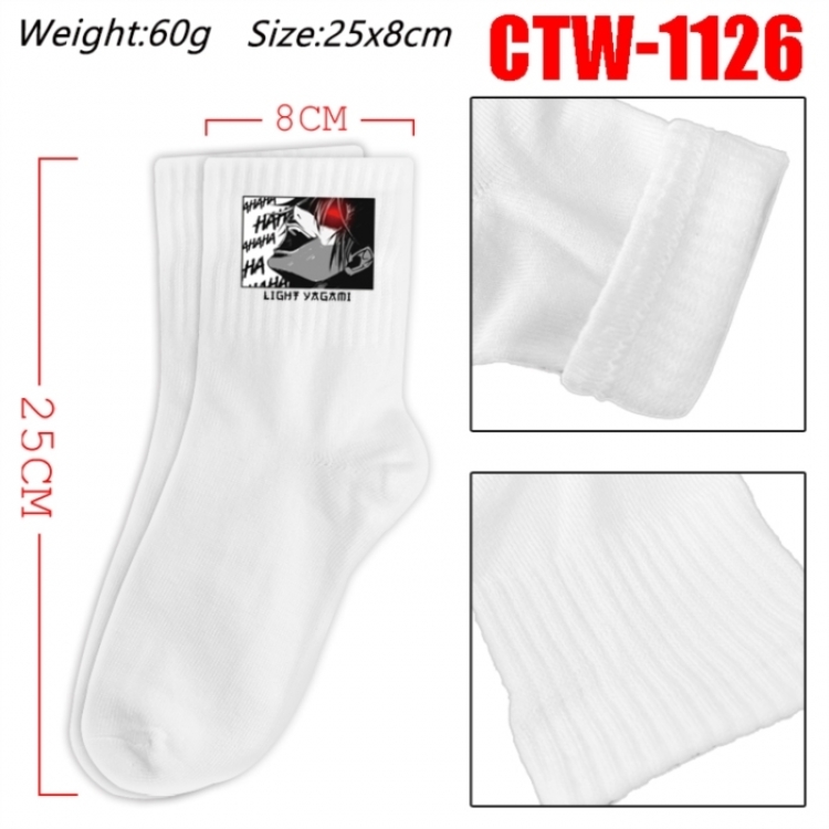 Death note Anime Print Long Crew Cotton Socks 25x8cm