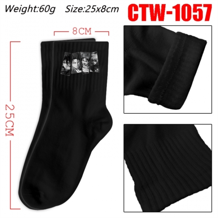 Shingeki no Kyojin Anime Print Long Crew Cotton Socks 25x8cm