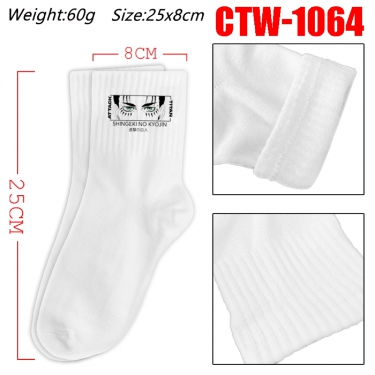 Shingeki no Kyojin Anime Print Long Crew Cotton Socks 25x8cm