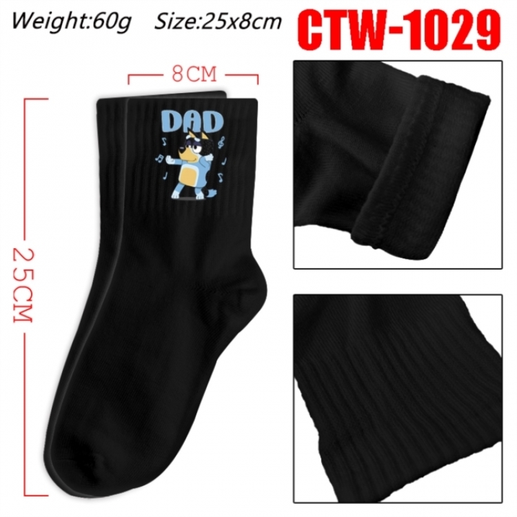 Bluey Anime Print Long Crew Cotton Socks 25x8cm