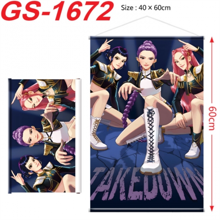 K-Pop Demon Hunters Anime digital printing hanging rope hanging Wall Scroll 40x60cm