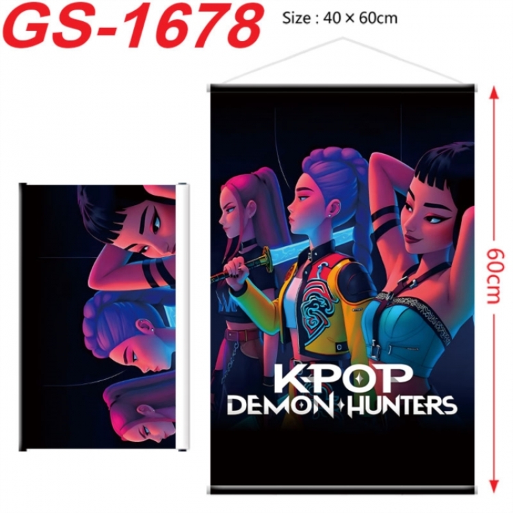 K-Pop Demon Hunters Anime digital printing hanging rope hanging Wall Scroll 40x60cm