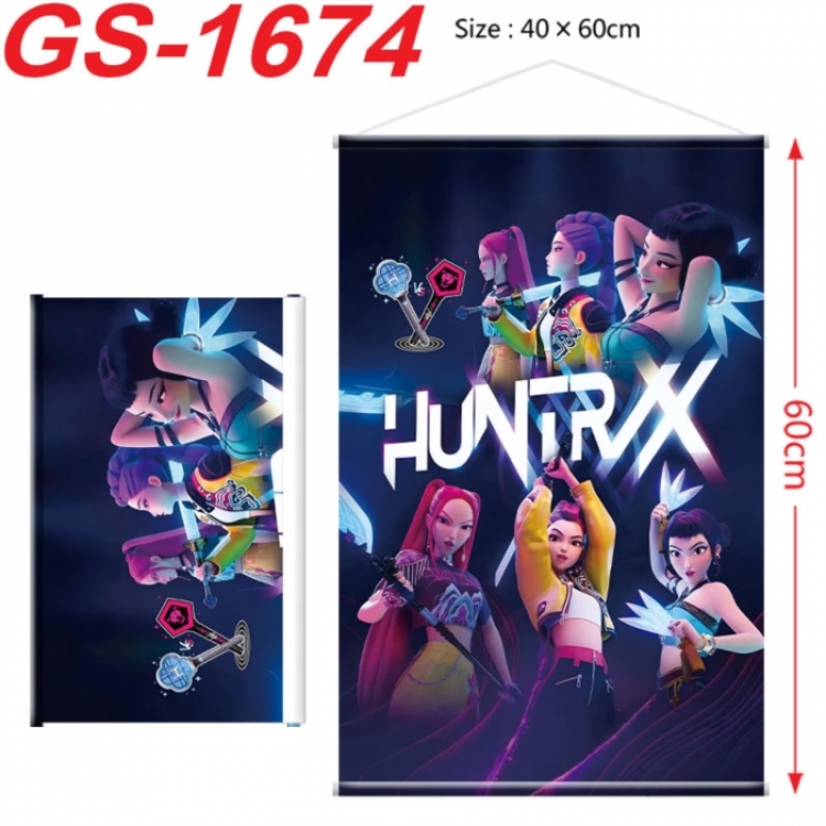 K-Pop Demon Hunters Anime digital printing hanging rope hanging Wall Scroll 40x60cm