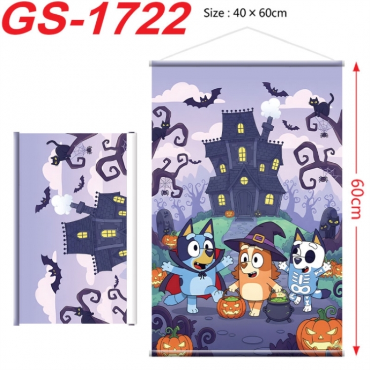 Bluey Anime digital printing hanging rope hanging Wall Scroll 40x60cm