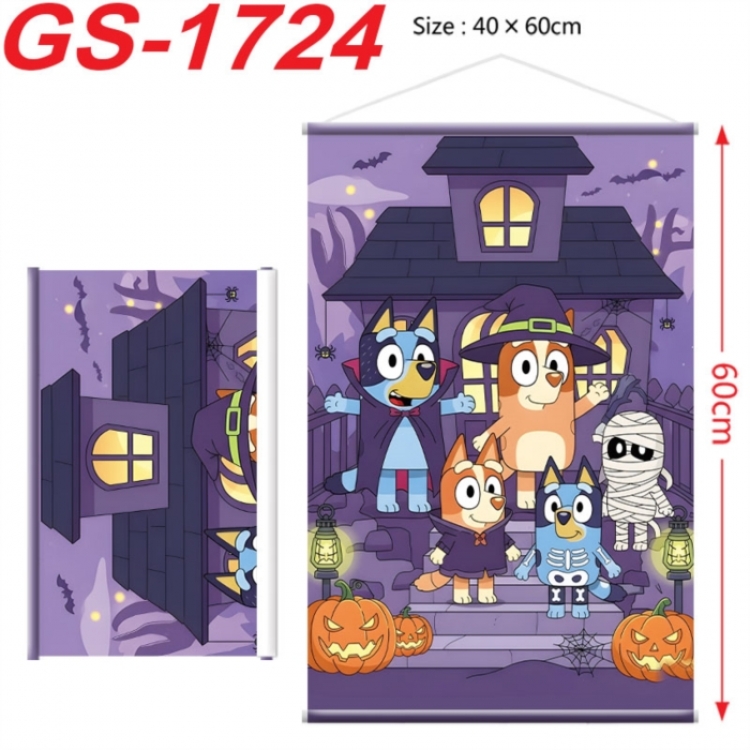 Bluey Anime digital printing hanging rope hanging Wall Scroll 40x60cm