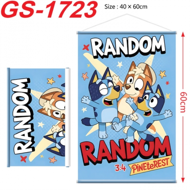 Bluey Anime digital printing hanging rope hanging Wall Scroll 40x60cm