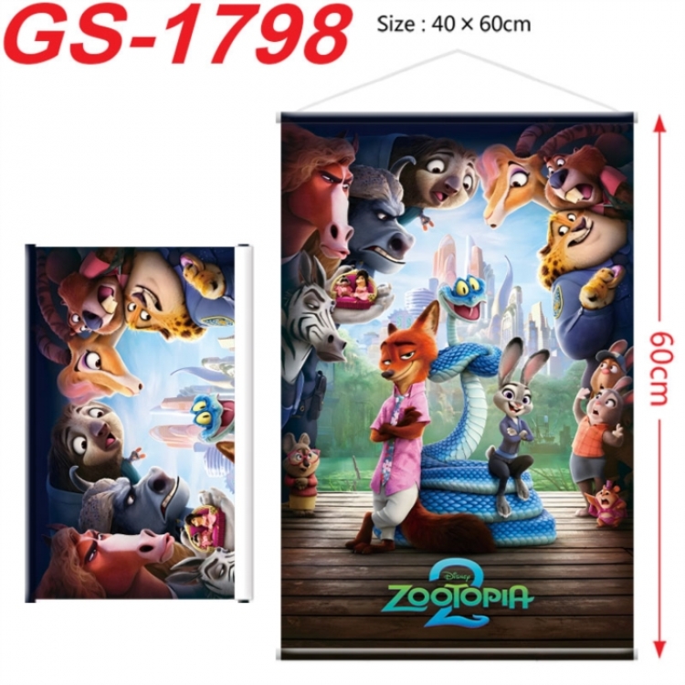 Zootopia Anime digital printing hanging rope hanging Wall Scroll 40x60cm