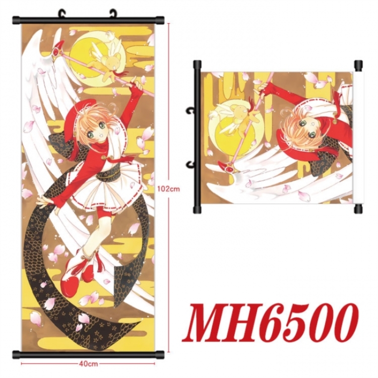 Card Captor Sakura Anime black Plastic rod Cloth painting Wall Scroll 40X102CM 