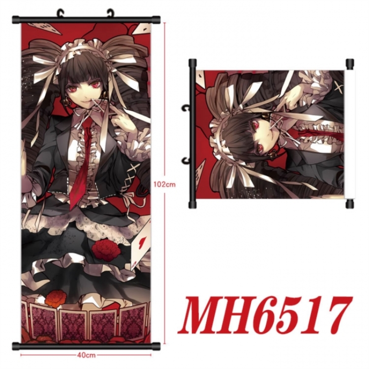 Dangan-Ronpa Anime black Plastic rod Cloth painting Wall Scroll 40X102CM 
