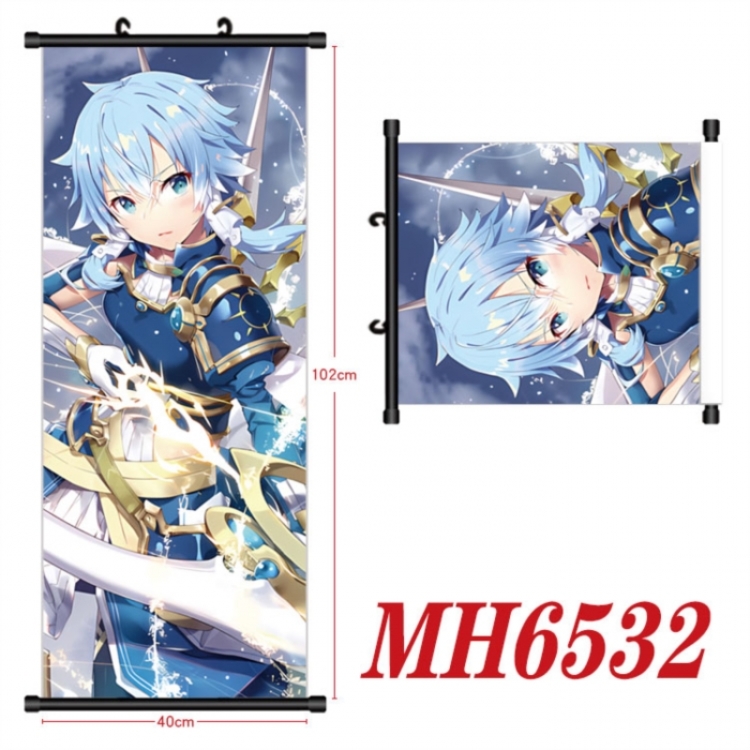 Sword Art Online Anime black Plastic rod Cloth painting Wall Scroll 40X102CM 