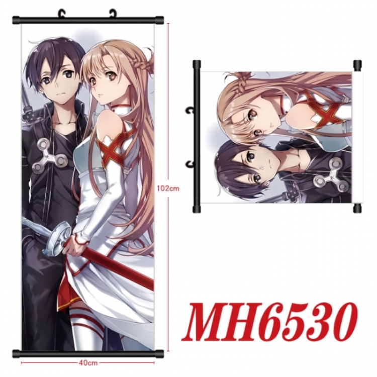 Sword Art Online Anime black Plastic rod Cloth painting Wall Scroll 40X102CM 