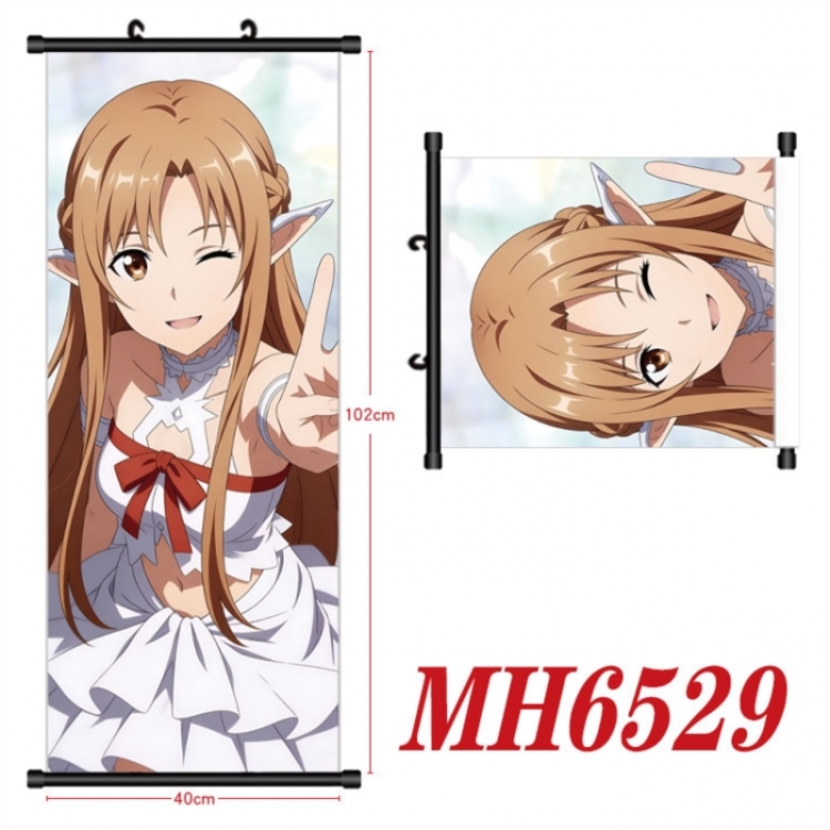 Sword Art Online Anime black Plastic rod Cloth painting Wall Scroll 40X102CM 