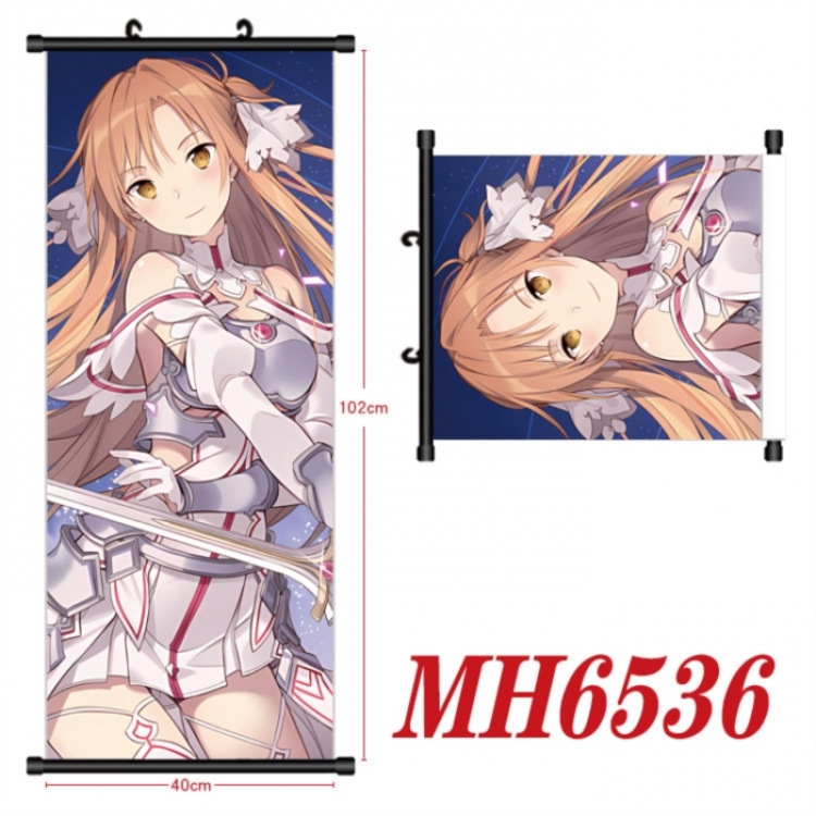 Sword Art Online Anime black Plastic rod Cloth painting Wall Scroll 40X102CM 