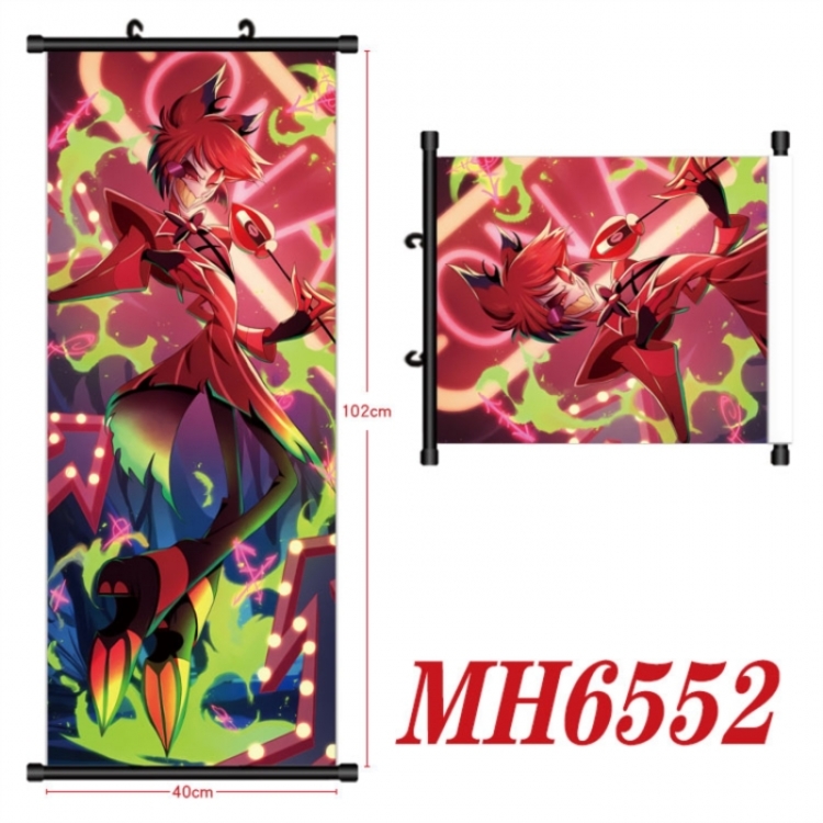 Hazbin Hotel  Anime black Plastic rod Cloth painting Wall Scroll 40X102CM 