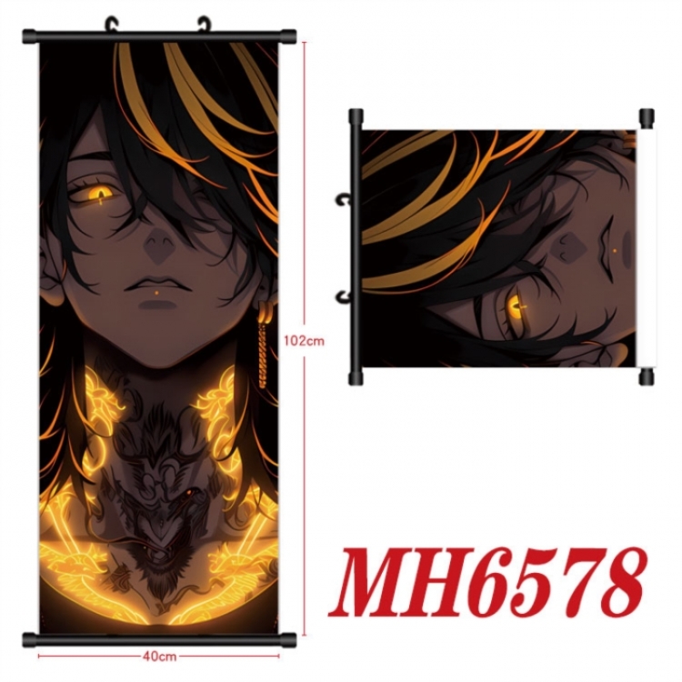 Tokyo Revengers Anime black Plastic rod Cloth painting Wall Scroll 40X102CM 