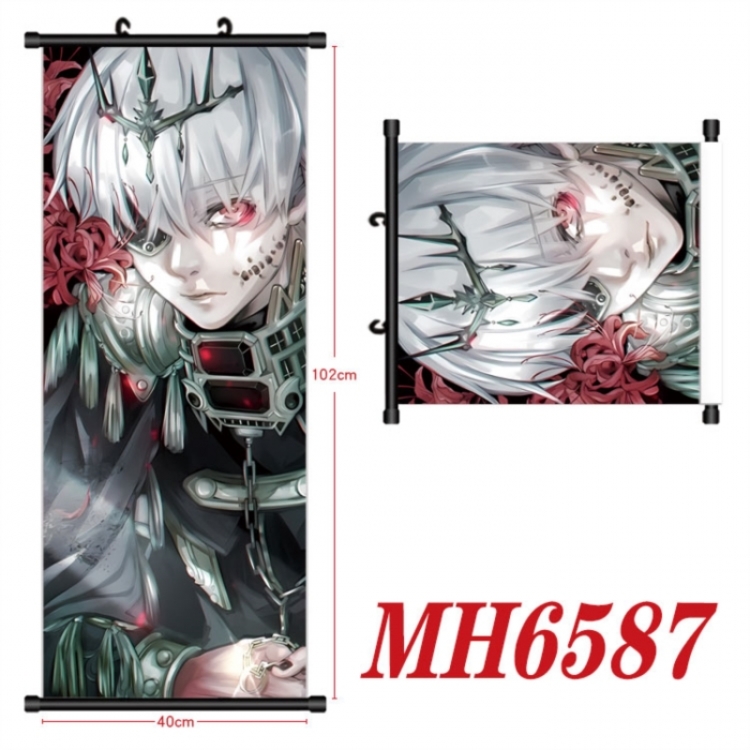 Tokyo Ghoul Anime black Plastic rod Cloth painting Wall Scroll 40X102CM 