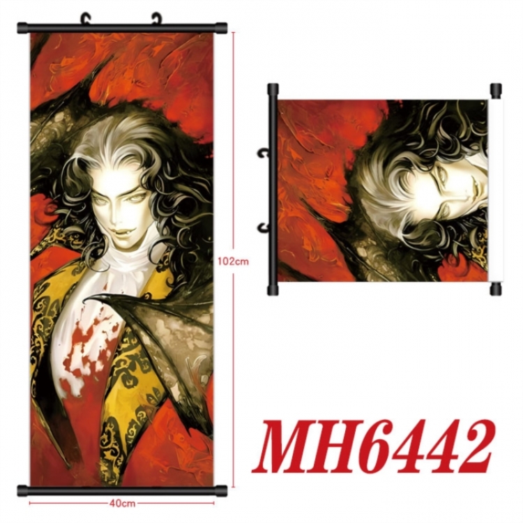 CASTLEVANIA Anime black Plastic rod Cloth painting Wall Scroll 40X102CM 