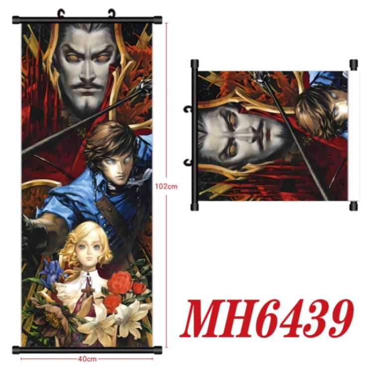 CASTLEVANIA Anime black Plastic rod Cloth painting Wall Scroll 40X102CM 