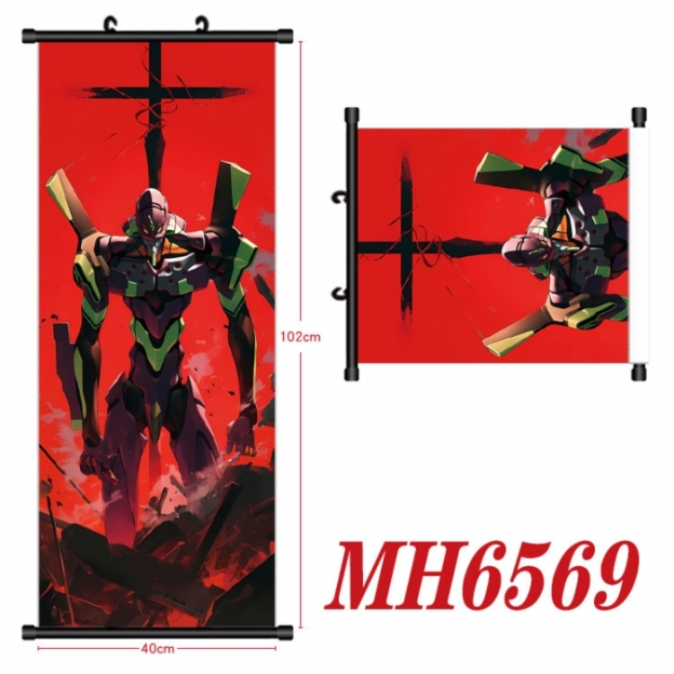 EVA Anime black Plastic rod Cloth painting Wall Scroll 40X102CM