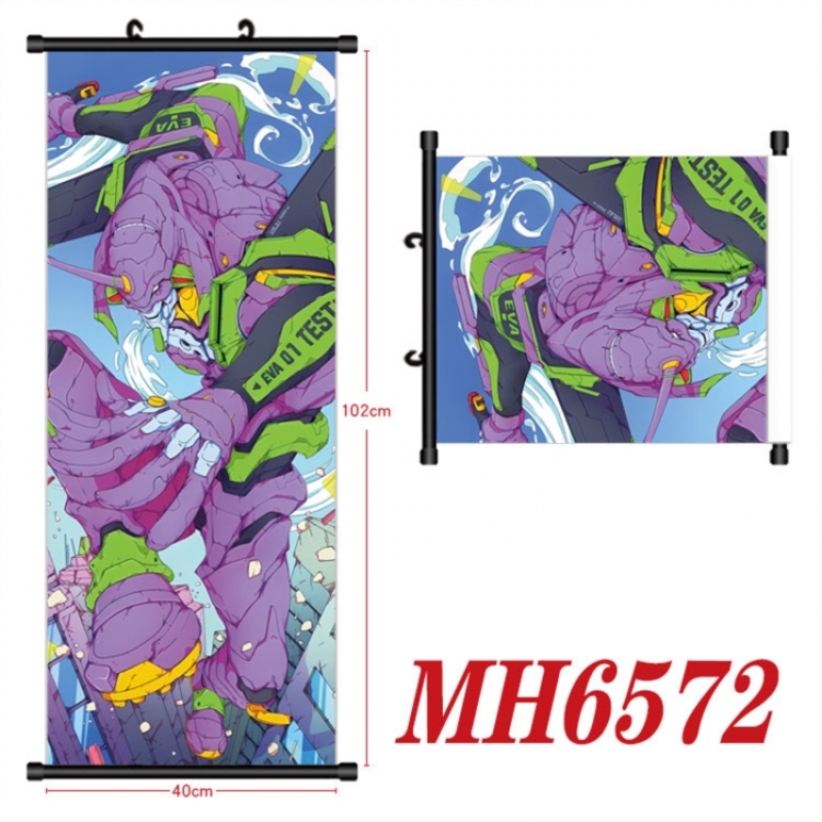 EVA Anime black Plastic rod Cloth painting Wall Scroll 40X102CM