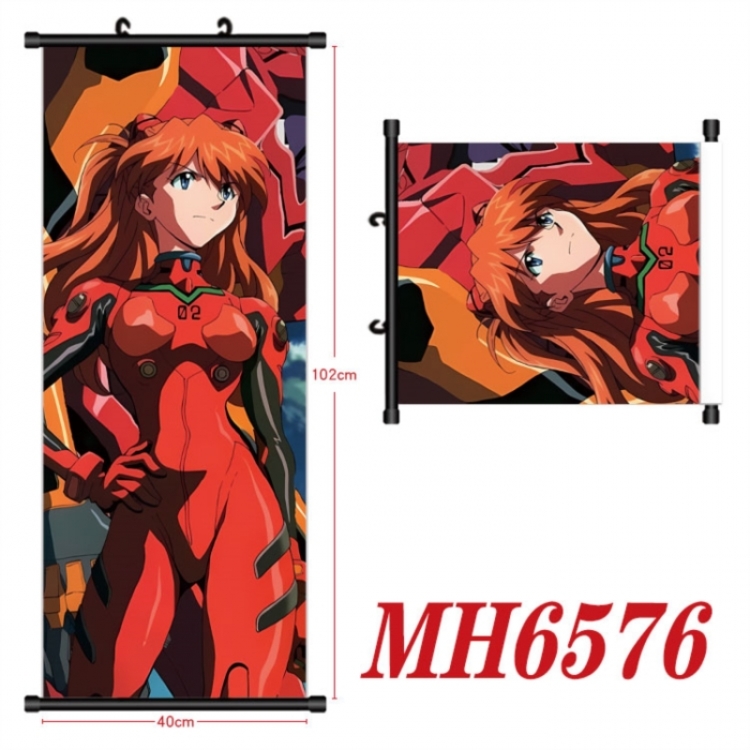 EVA Anime black Plastic rod Cloth painting Wall Scroll 40X102CM