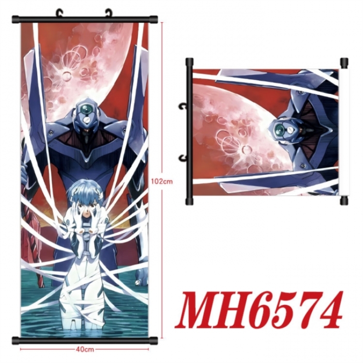 EVA Anime black Plastic rod Cloth painting Wall Scroll 40X102CM