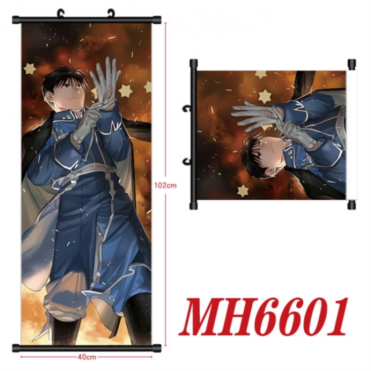 Fullmetal Alchemist Anime black Plastic rod Cloth painting Wall Scroll 40X102CM