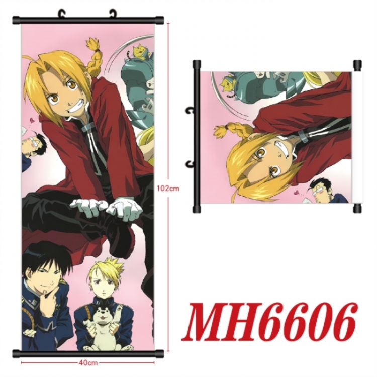 Fullmetal Alchemist Anime black Plastic rod Cloth painting Wall Scroll 40X102CM