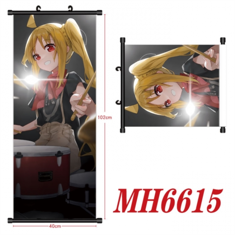 BOCCHI THE ROCK! Anime black Plastic rod Cloth painting Wall Scroll 40X102CM