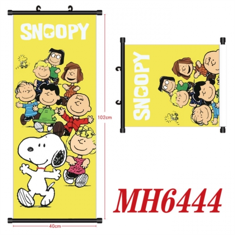 snoopy Anime black Plastic rod Cloth painting Wall Scroll 40X102CM