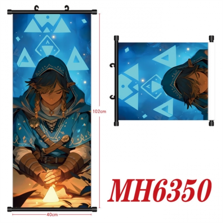 The Legend of Zelda Anime black Plastic rod Cloth painting Wall Scroll 40X102CM