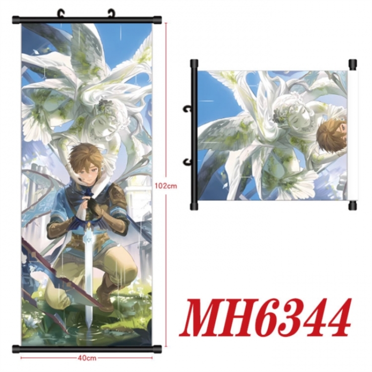 The Legend of Zelda Anime black Plastic rod Cloth painting Wall Scroll 40X102CM
