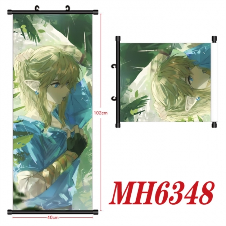 The Legend of Zelda Anime black Plastic rod Cloth painting Wall Scroll 40X102CM
