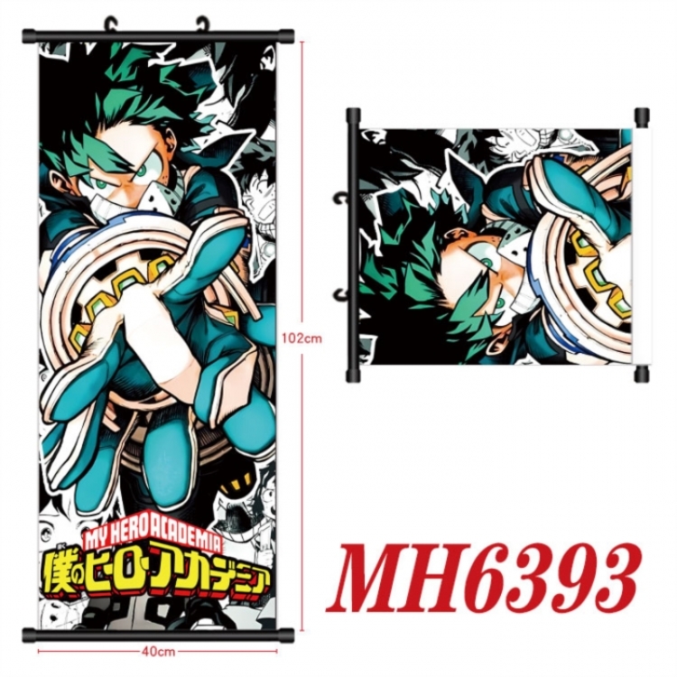 My Hero Academia Anime black Plastic rod Cloth painting Wall Scroll 40X102CM