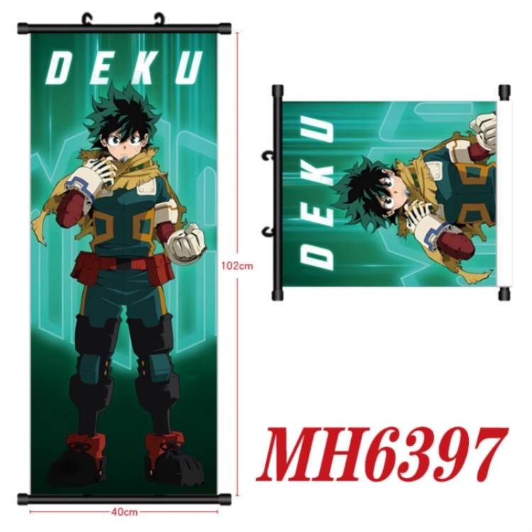 My Hero Academia Anime black Plastic rod Cloth painting Wall Scroll 40X102CM