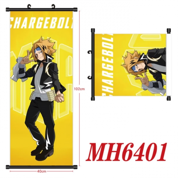 My Hero Academia Anime black Plastic rod Cloth painting Wall Scroll 40X102CM