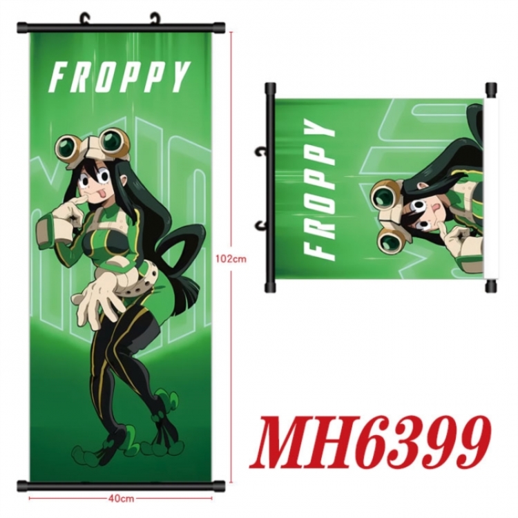 My Hero Academia Anime black Plastic rod Cloth painting Wall Scroll 40X102CM