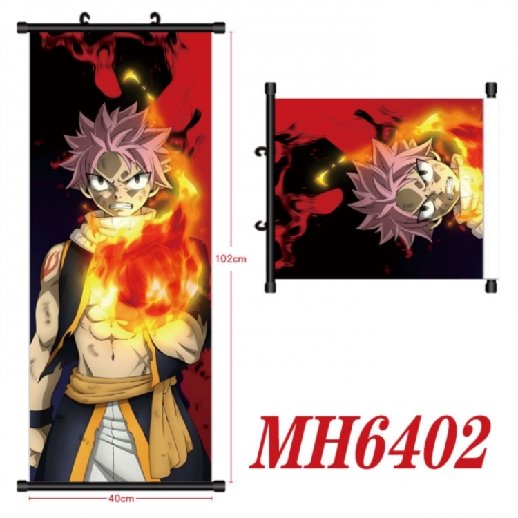 Fairy tail Anime black Plastic rod Cloth painting Wall Scroll 40X102CM