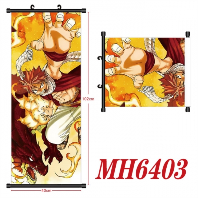 Fairy tail Anime black Plastic rod Cloth painting Wall Scroll 40X102CM