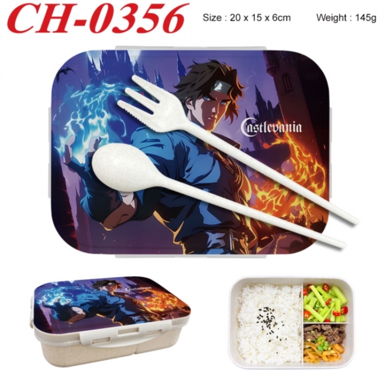 CASTLEVANIA Anime themed UV printed student lunch box 20x15x6cm 145g