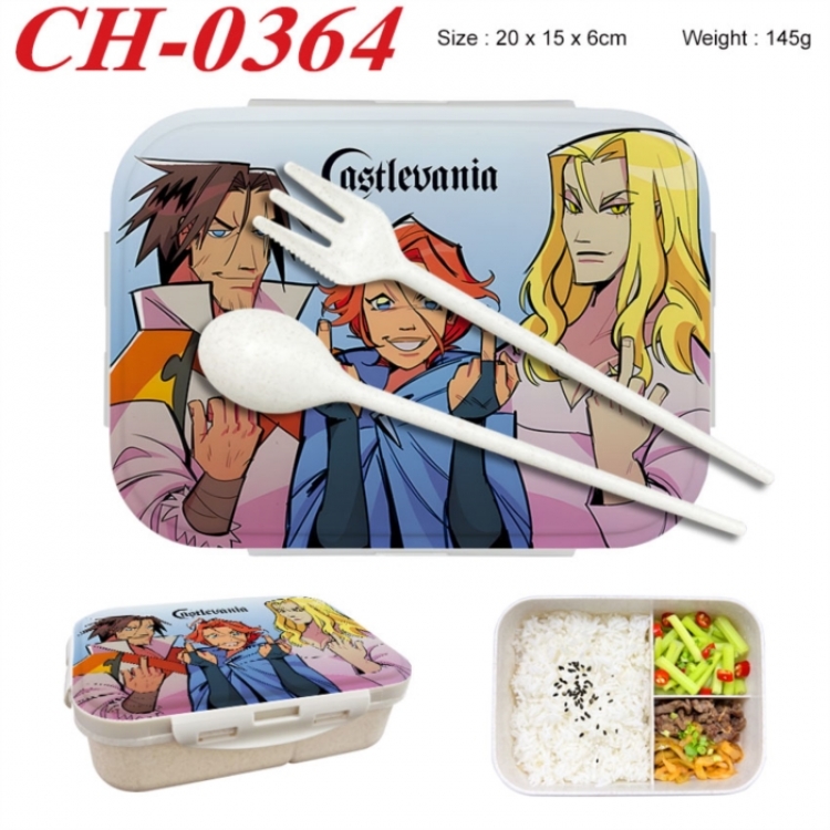 CASTLEVANIA Anime themed UV printed student lunch box 20x15x6cm 145g