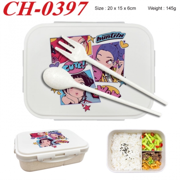 K-Pop Demon Hunters Anime themed UV printed student lunch box 20x15x6cm 145g