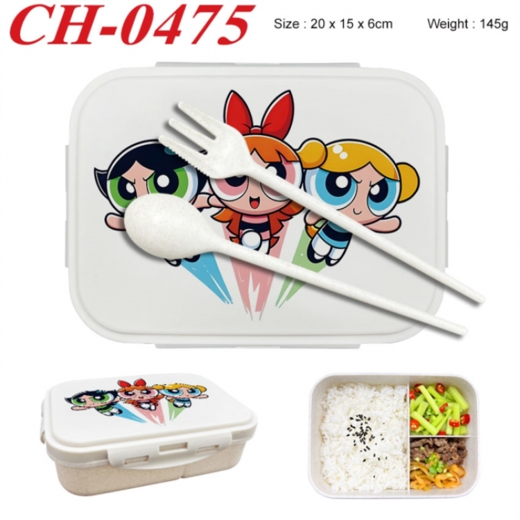The Powerpuff Girls Anime themed UV printed student lunch box 20x15x6cm 145g