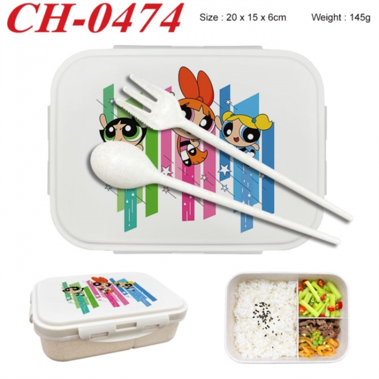 The Powerpuff Girls Anime themed UV printed student lunch box 20x15x6cm 145g