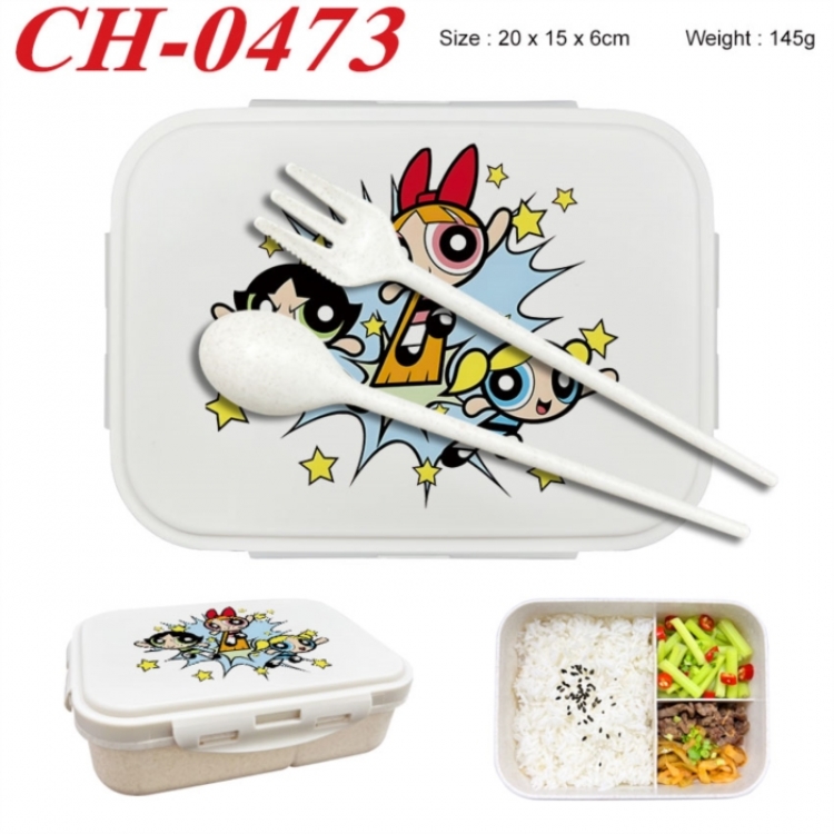 The Powerpuff Girls Anime themed UV printed student lunch box 20x15x6cm 145g
